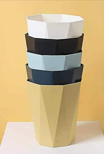 Miniatura 6 de Trash can Cubo de basura de plástico para oficina, pequeño octago para espacios estrechos, contenedor de basura de 10 litros2.6 galones de