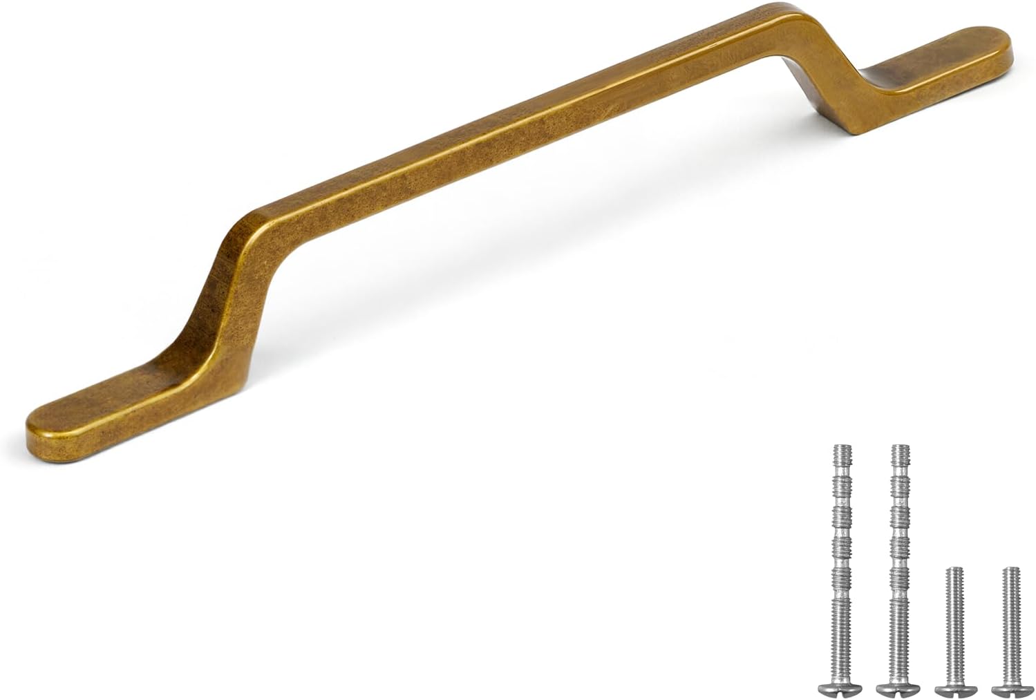 YAGU 10 Pack Top Antique Brass Kitchen Cabinet pulls 6.3 Inch(160mm) Hole Center Solid Vintage Bronze Dresser Drawer Handles Furniture Aged Hardware for Cupboard Wardrobe Closet Vanity