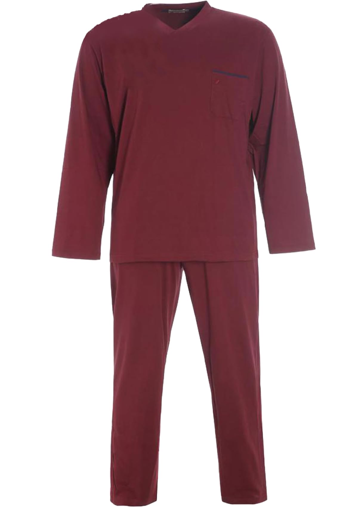 Pigiama da Uomo in Cotone, Taglie Forti Fino 10XL Maglia Scollo a V e Pantalone con Coulisse
