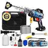 | FRENZA® Super hidrolimpiadora bateria Premium con 2 Baterias POTENTES | hidrolimpiadora de Alta PRESION portatil|Pistola Agua presion bateria | Hidrolimpiadora de Bateria con Manguera de 5 Metros