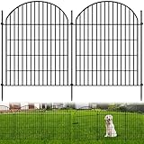 HIGH 10 Panels Garden Fence 36in H x 22.5ft L with Gate, No Dig Dog Fence Animal Barrier, Decorative Rustproof Metal Garden Edging Border Panel Fencing for Outdoor, Yard, Patio