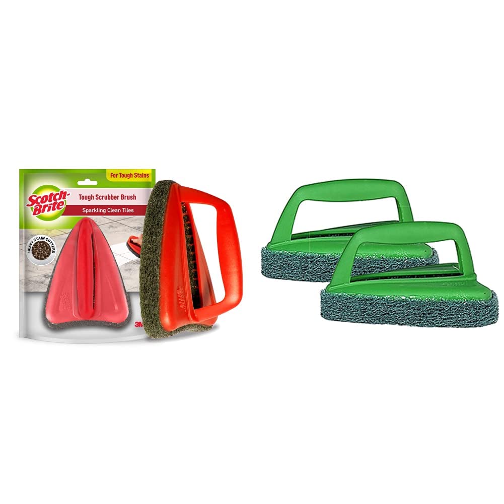 ScotchBrite Bathroom Scrubber Brush Tough (Multicolour,Pack of 1
