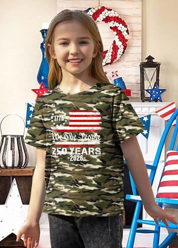 Image of CAZYCHILD Kids 250 Anniversary USA Shirts 250 Year American Flag Tshirt Boys and Girls Happy 250th Tee 4th of July Tops