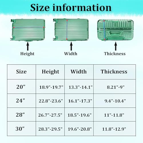 Image of ZOUNI Clear PVC Luggage Cover Protectors, 20 24 28 30 Inch Waterproof Transparent Travel Luggage Protector Suitcase Cover Protectors for Wheeled Suitcase, clear, 28 inch(19.6 inchL x 11.8 inchW x 27.5 inchH), Fashion