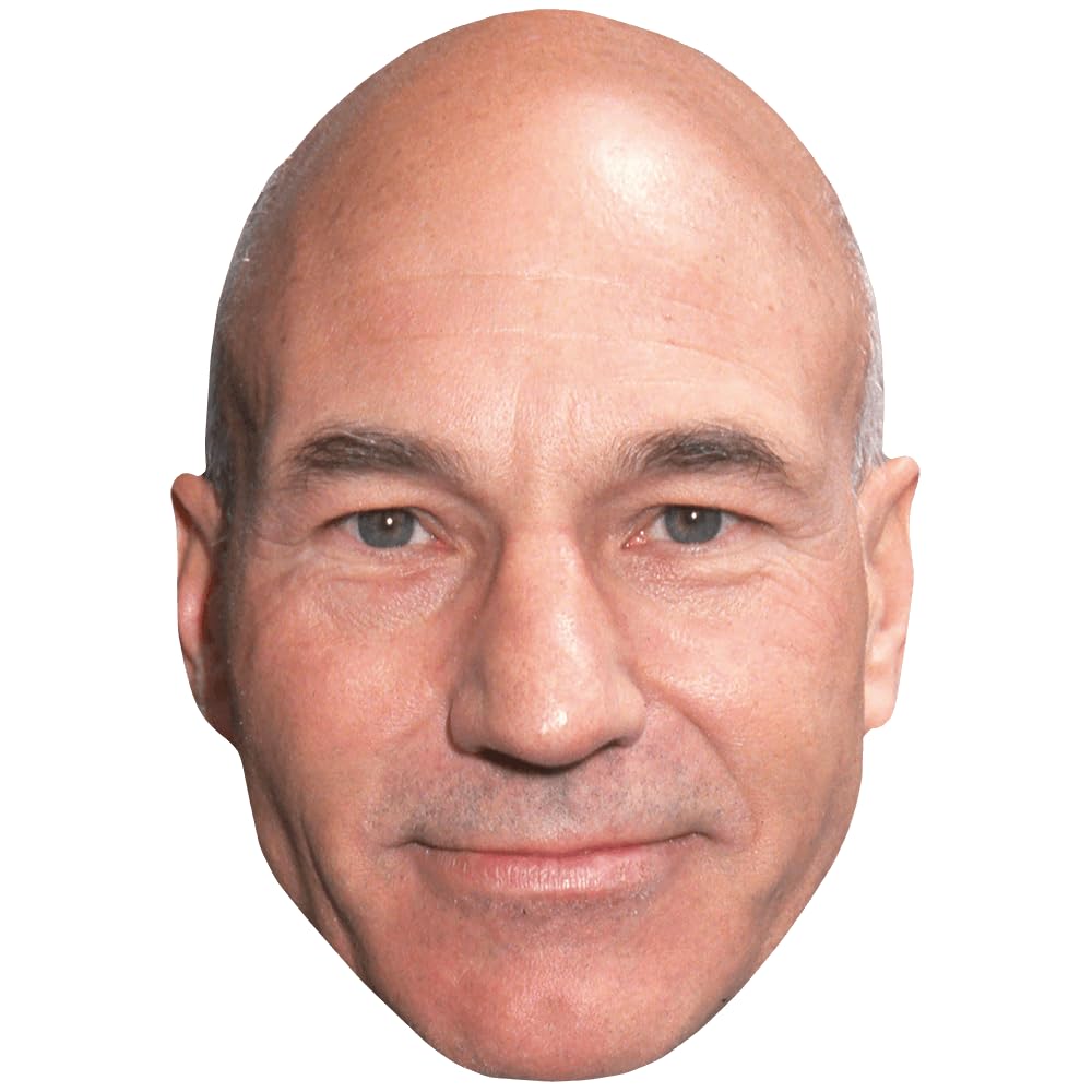 Patrick Stewart (90s) Celebrity Mask, Flat Card Face, Fancy Dress Mask