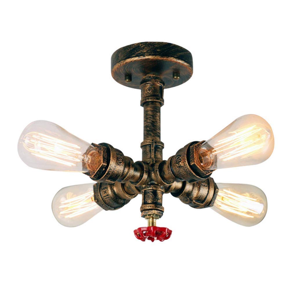 Lustre rustique bronze 4 têtes pour éclairer une cuisine sombre et styliser l'espace