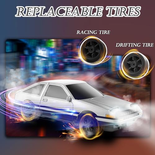 Image of 1 /43 Mini RC Drift Car with Gyroscope, 2.4GHz 4WD Full Proportional High Speed Micro Hobby RC Cars with Lights Racing Tires, Fast Small Remote Control Car, Toy Model Gift for Adults Kids Boys Girls