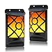 Produktbild LED Solarleuchte für Außen, 2er Pack Solar Wandleuchte mit Flackernd Tanzen Flamme, Solarlampen für Außen mit IP65 Wasserdicht, Ideal für Flur, Wand, Garten, Hof, Party