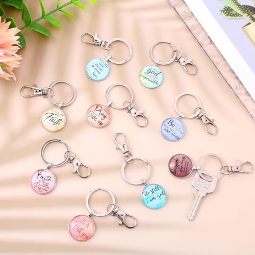 Image of Lemecima 18Pcs Christian Keychain Bulk Bible Verse Religious Keychain Scripture Quote Inspirational Gifts Supplies for Men Women