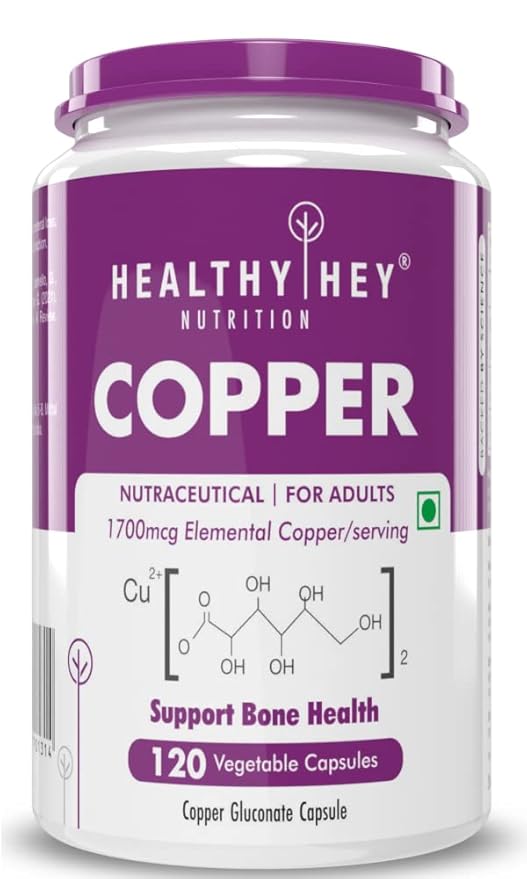 HealthyHey Nutrition Chelated Copper Gluconate Highly Bioavailable
