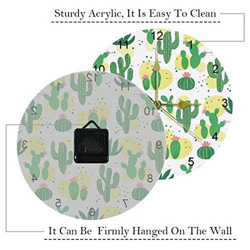 Horloge murale pas de tic-tac 25,4 cm verte pour chambre d'enfant et bureau - 4