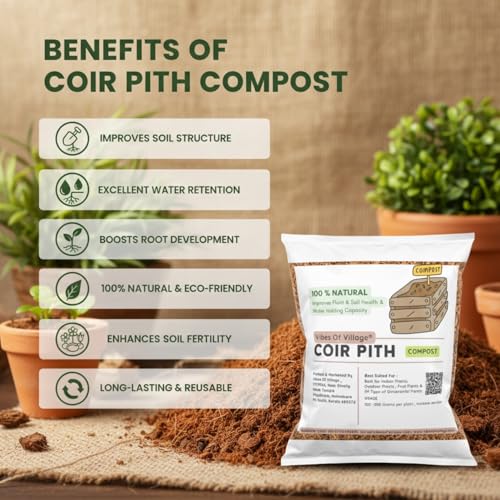 Image of 1 Kg Coir Pith Compost | Organic Coconut Coir Soil Conditioner for Plants