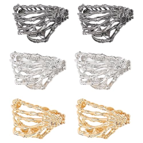Juego de 6 pinzas de aleación antideslizantes para el pelo con diseño innovador, pinza antideslizante para fiestas de festivales, pinzas de metal resistentes para mujeres y adolescentes