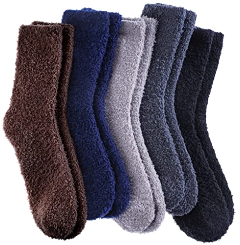 Image of LANLEO 5 /6 Pairs Womens Super Soft Fuzzy Plush Warm Winter Home Sleeping Slipper Socks