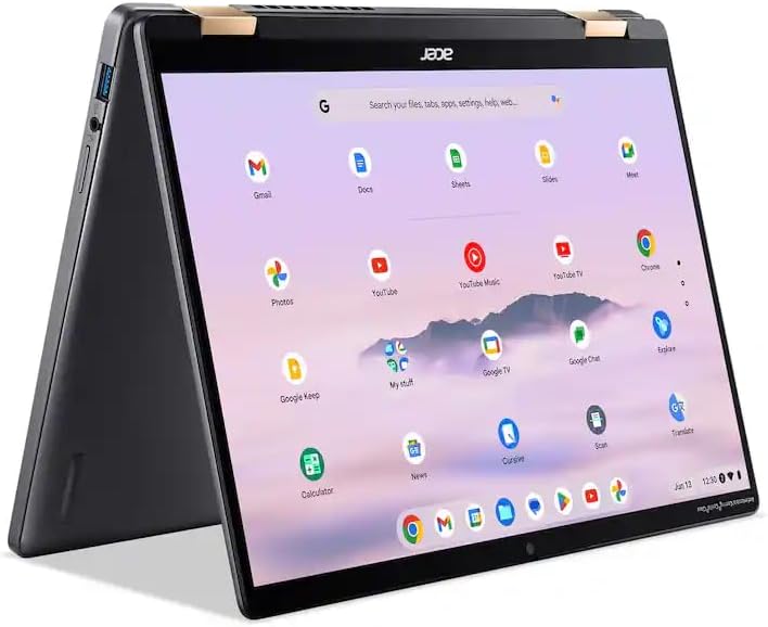 Chromebook Plus Spin 714 Laptop with Google AI, 14" WUXGA Touchscreen, Intel Core Ultra 5 115U, 8GB LPDDR5 RAM, 256GB SSD, Backlit Keyboard, Thunderbolt 4, Chrome OS