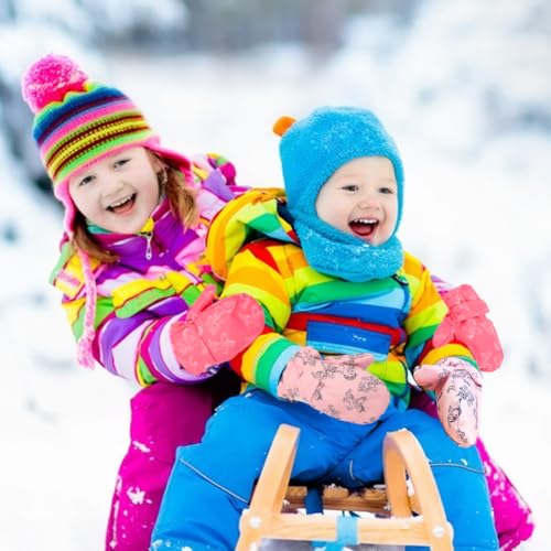 HONGTEYA Toddler Gloves Toddler Snow Mittens Waterproof Kids Warm Ski Gloves Lined Fleece Baby Winter Mittens for Toddler Boys Girls（Medium）2