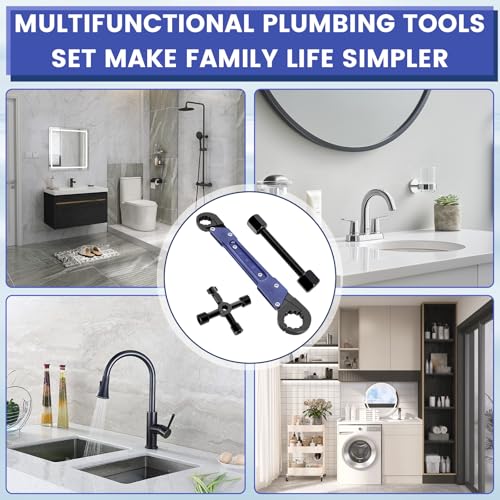 Plumbing Tools, Angle Stop Wrench Angle-On Wrench kit, Professional Plumbers wrench Angle Stop Removal Tool for Installing New Compression Angle Stop and Removing the Compression Ring - Image 6