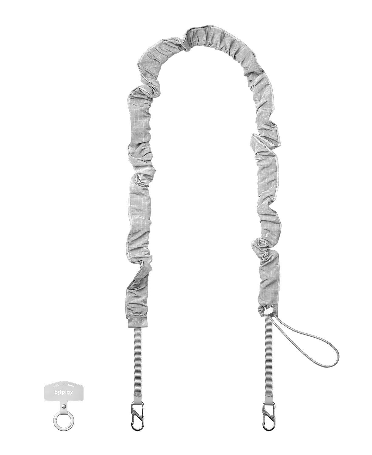 bitplay Glow Scrunchie Reflektierende Handygurte, verstellbares Umhängeband für Mobiltelefone mit Handy-Halteband, Diebstahlschutz
