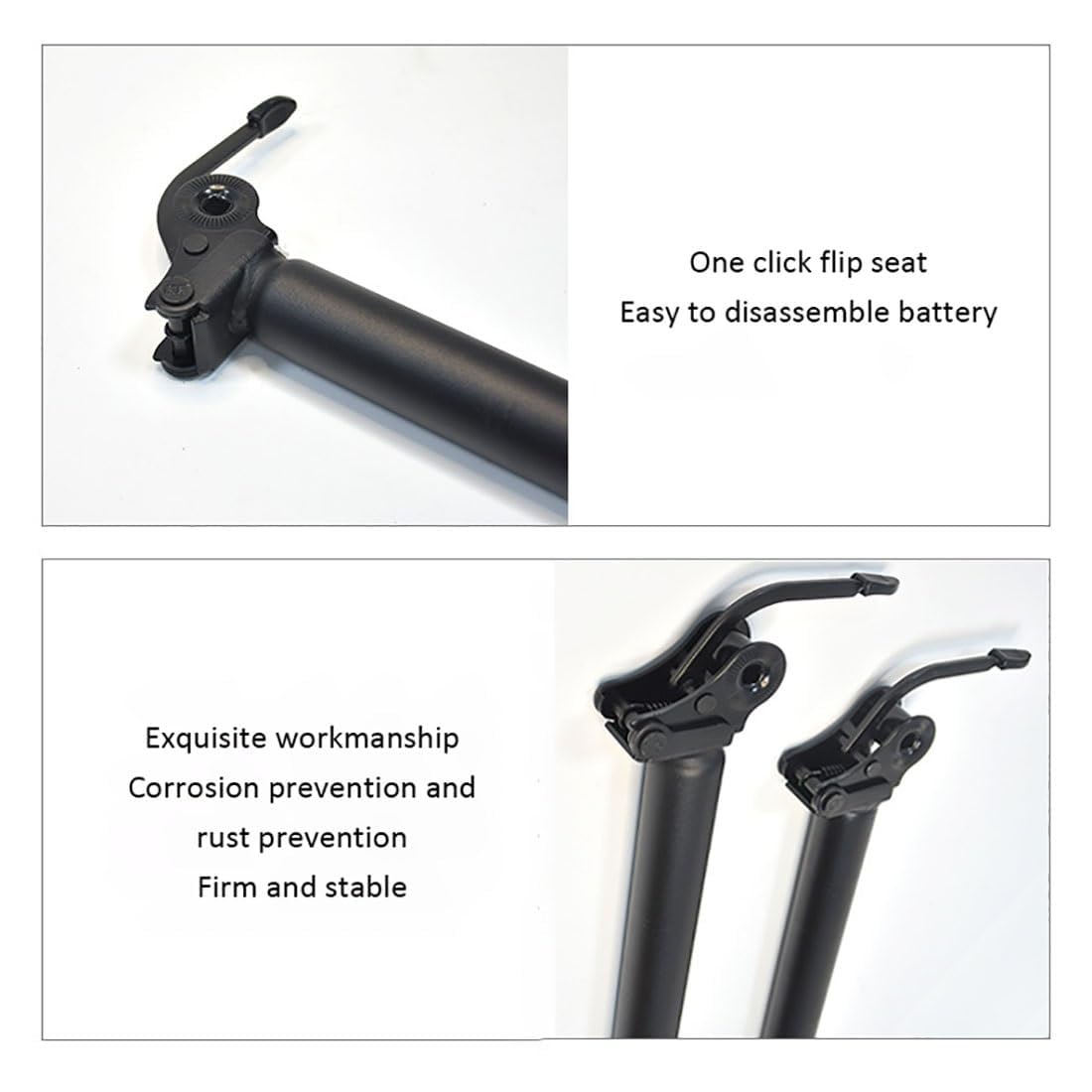 Tubo Sellino Bici, Reggisella Ribaltabile per Bicicletta, Canotto Sella Bicicletta 28.6 * 300mm, Accessorio per Ciclismo, per MTB, Pieghevole E-Bike e Road Bike