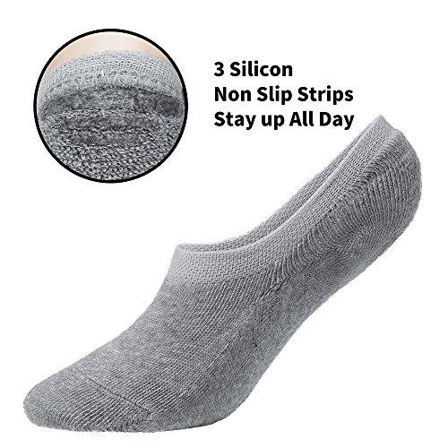 KONY No Show Socks Womens Non Slip, 6 Pairs Cotton Thick Cushioned Flat Boat Liner Low Ankle Socks Sneakers Footies Size 6-92