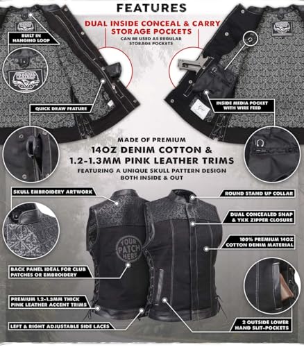 Image of Milwaukee Leather Women's Premium Denim Motorcycle Rider Vest | MDL