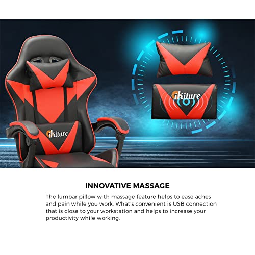 image for Oikiture Gaming Chair with Massage and 135° Recline, Executive Office