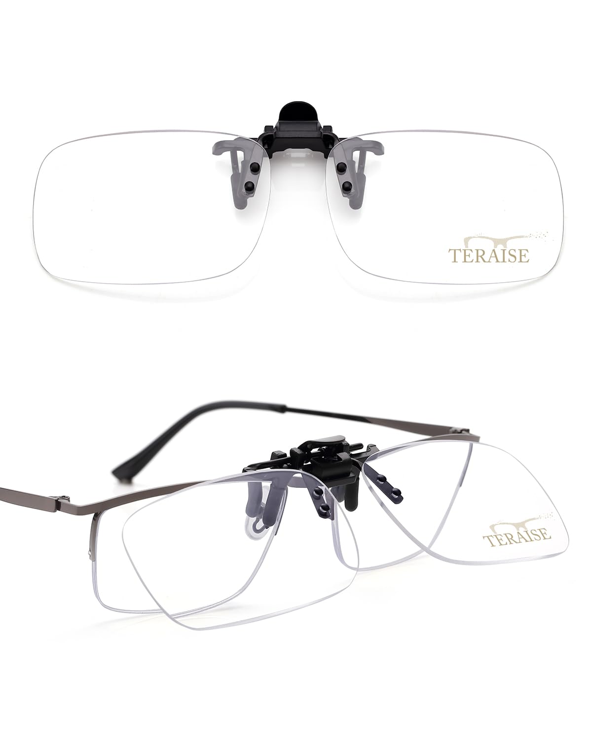 TERAISE Clip-on Reading Glasses, Flip Up Blue Light Magnifiers for Eyeglasses, Ultralight Clip-on Reader for Men and Women