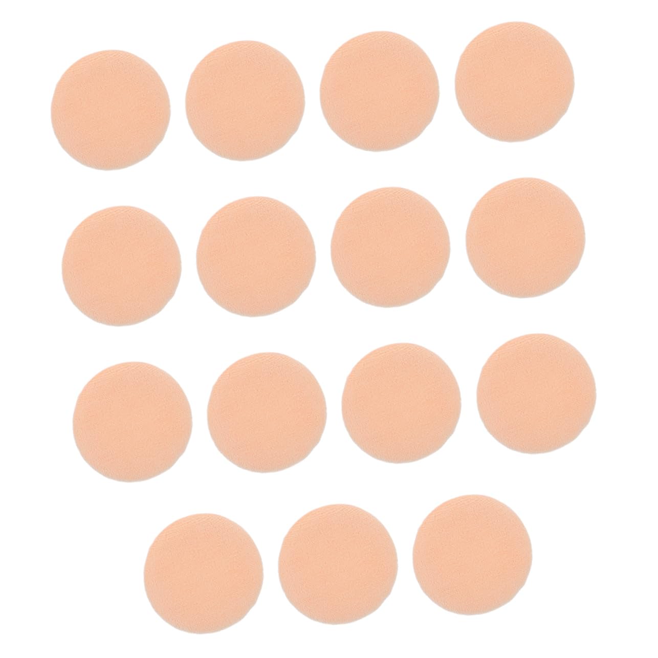 SHERCHPRY 15Pcs Rounded Makeup Soft Velour Cosmetic Applicators for Loose Powder Foundation and Face Makeup Fluffy Skin Friendly for Daily Use Skin Tone