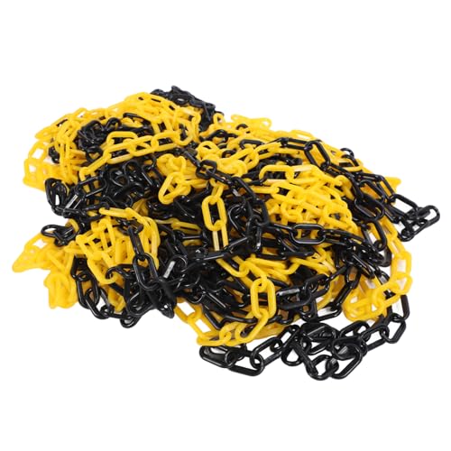 Respicefinem Traffic Chains 6Mm Diameter 25M Barriers Links for Gardens Parking Lots Road Control Red and White (Black Yellow)