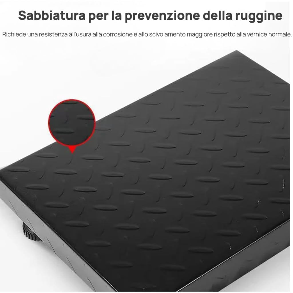 Voltix Bilancia Elettronica 150kg, Bilancia Pesa Pacchi Digitale Professionale Ricaricabile con Display in Acciaio Inox e Braccio Pieghevole