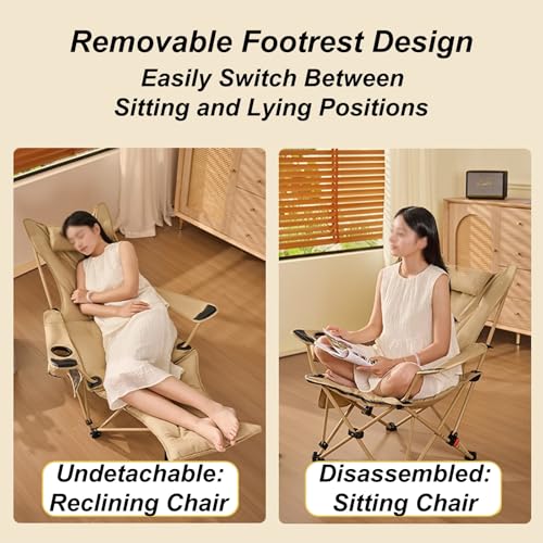 Dossier 4 niveaux pour cette chaise pliante avec repose-pieds - 5
