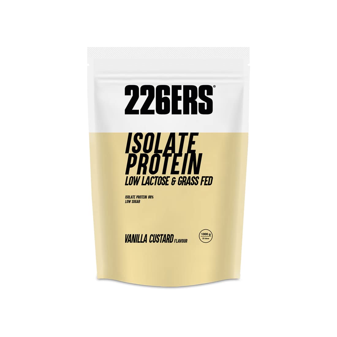 226ERS - Protéines isolées Protéines de lactosérum isolées ultrafiltrées, issues de vaches nourries à l'herbe, en poudre, faible en sucre et sans gluten - Vanille - 1000 g