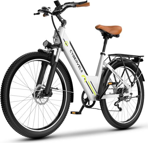 Cybervelo 1000 Peak Electric Bike for Adults,up 80 Miles Removable Battery Ebike, 26