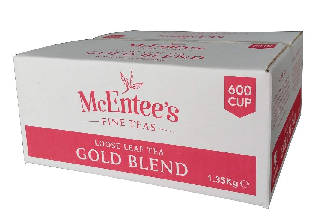 McEntee's Irish Loose Leaf Gold Blend Tea - Catering 1.35Kg - 600 Cup - Expertly Blended in Ireland to give That Perfect Cup of Tea. A Traditional Blend of Assam and Kenyan Tea. A Taste of Home.