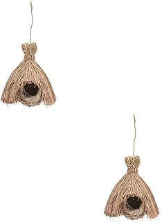 YARNOW 2 pcs bird nest woven rope bird house backyard birdhouse grass bird hut outdoor bird cage outdoor decor out door decor Creative Birdcage Bird Breeding Nest Bird's Nest Decor rural