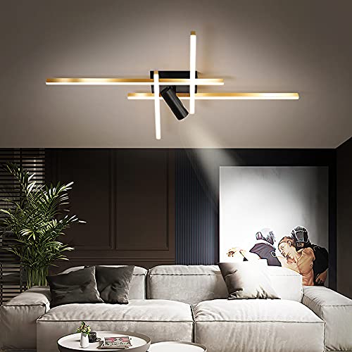 Lustre LED géométrique fini les reflets télécommande salon - 3