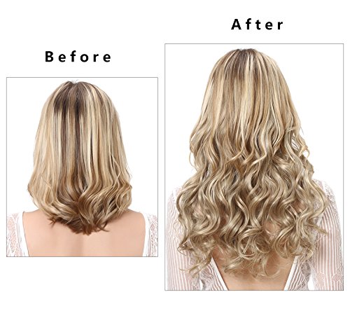 SARLA 20" Wave 1Pc 3/4 Full Head Clip In Hair Extension Synthetic Hair Extensions Japan Heat Resistant Fiber 50 Colors Available 888 (M6PH613#)