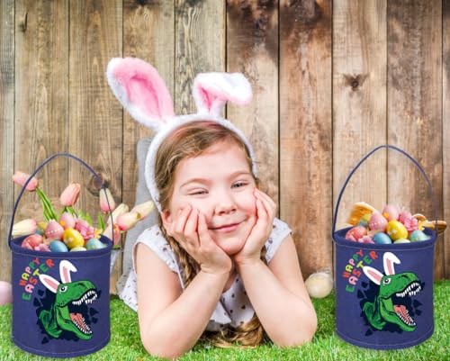 Image of Dinosaur Basket Kids Storage Basket Baby Gift Basket Rectangular Cute Toy Storage Bin Box Organizer Book Shelf Basket Dinosaur Room Decor(Easter Dinosaur)