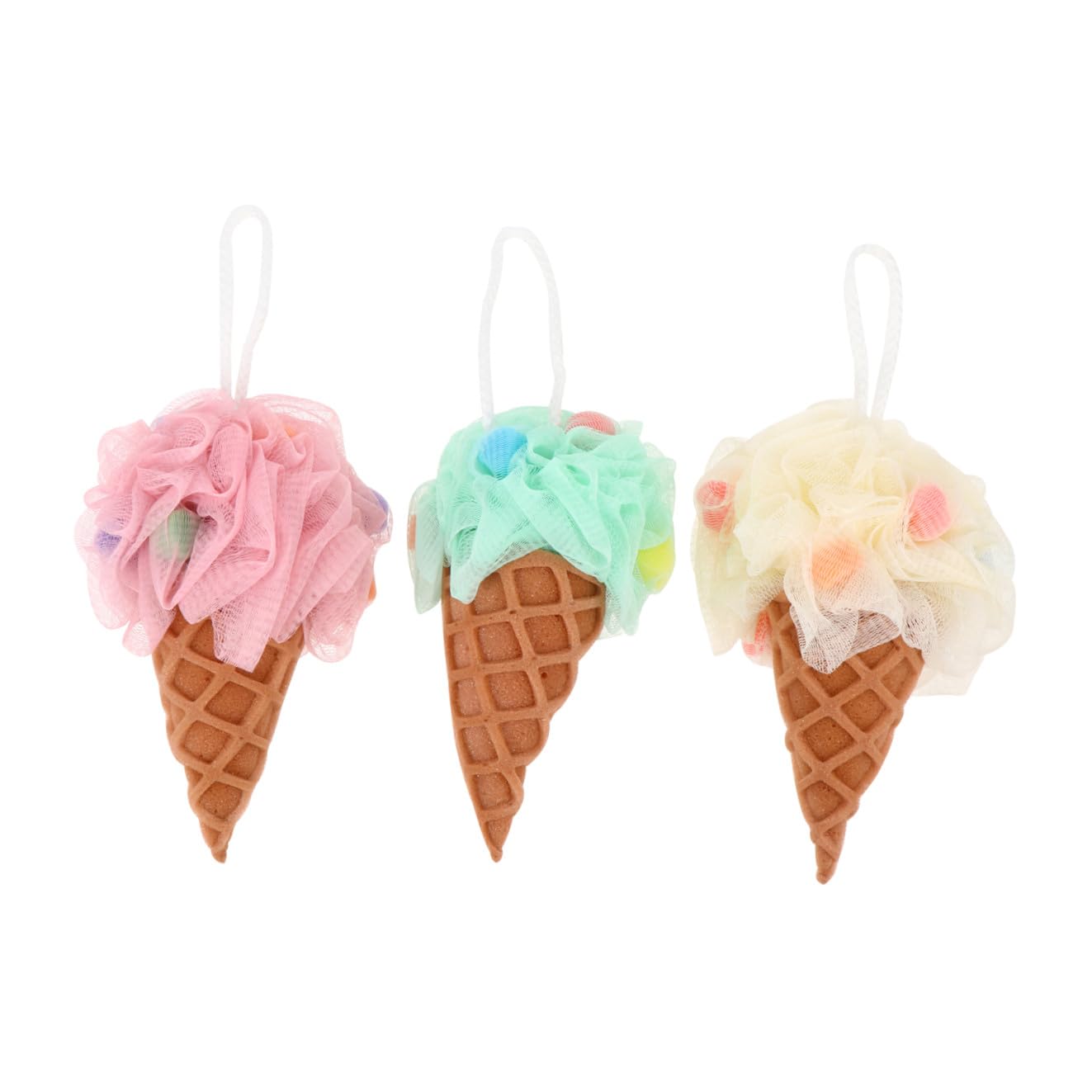 6piezas Esponjas Exfoliantes Forma De Helado y Para Baño De Adultos y Bebés