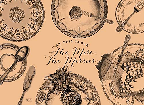 indigo Farmhouse Kitchen Decor Paper Placemats for Dining Table Mats, Kitchen Table Placemats, Country Rustic Decor, Disposable More The Merrier Pak 24