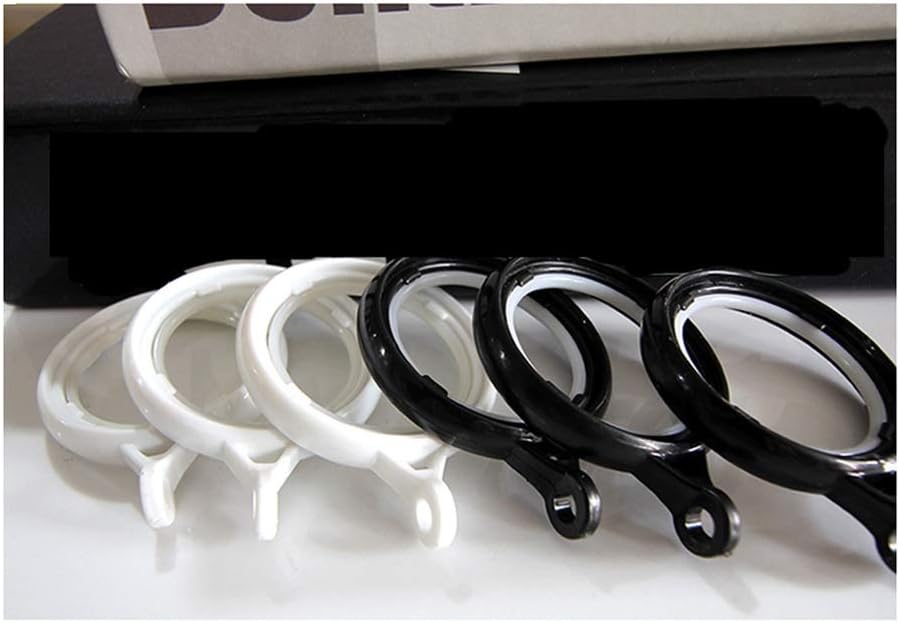 Curtain Rings Plastic Curtain Rings Curtain Hook Rings Curtain Accessories Curtain Round Rings Hanging Rings 20pcs per Group ( Black and White ) Curtain Rings ( Color : White, Size : L) ( White L) (