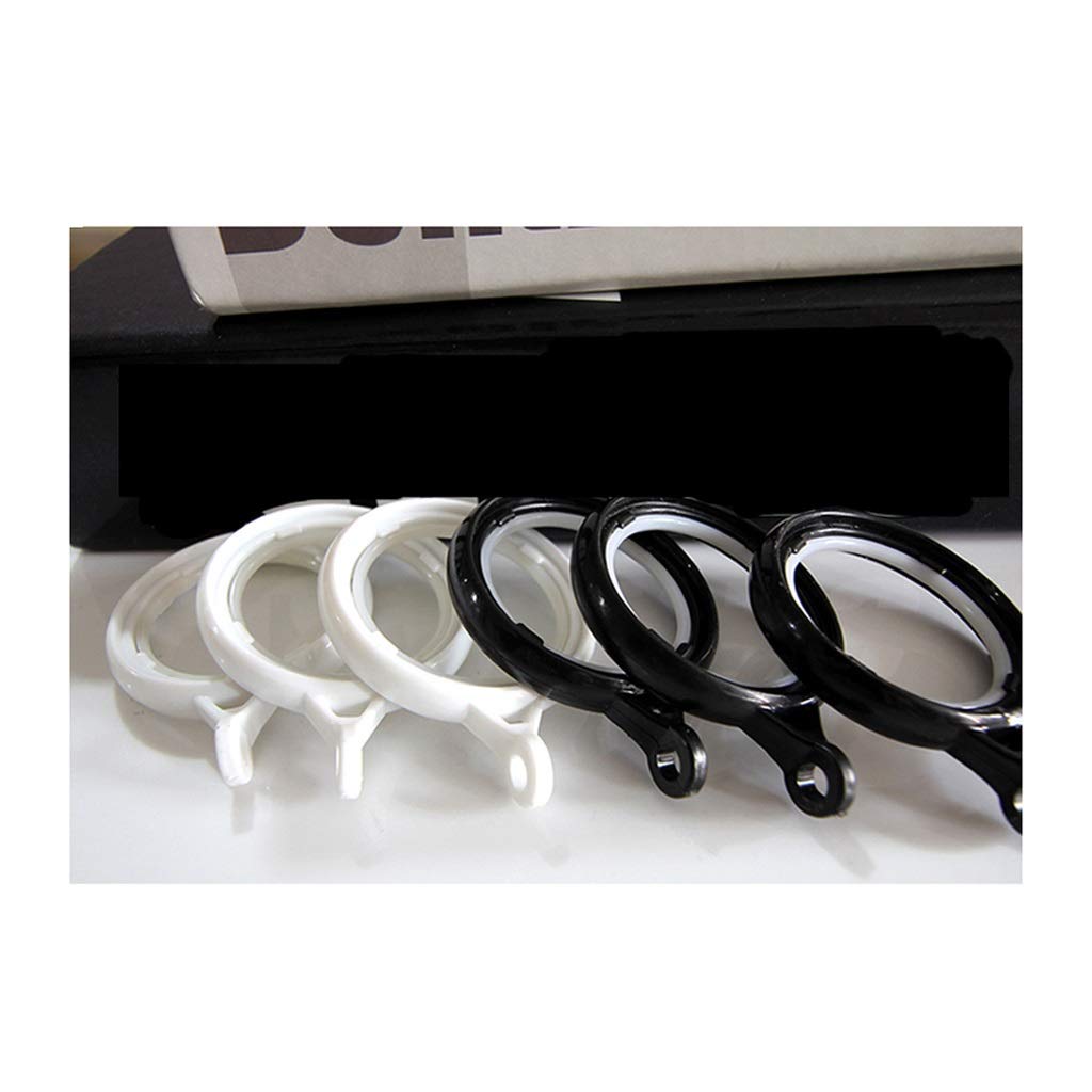 Anelli per tende Anelli per tende in plastica Anelli per ganci per tende Accessori per tende Anelli rotondi per tende Anelli per appendere 20 per gruppo (bianco e nero) Anelli per tende da doccia (bia
