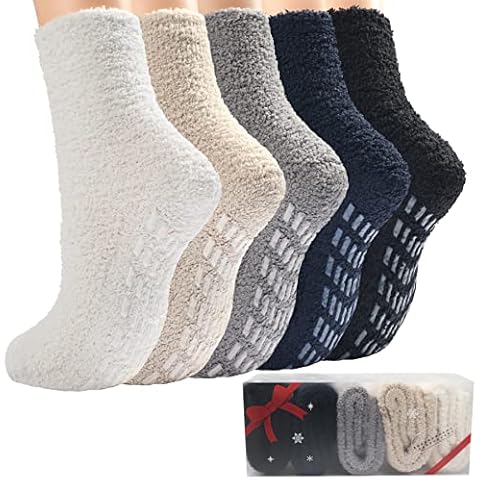 Toes Home Women's Non-Slip Fluffy Socks Cover