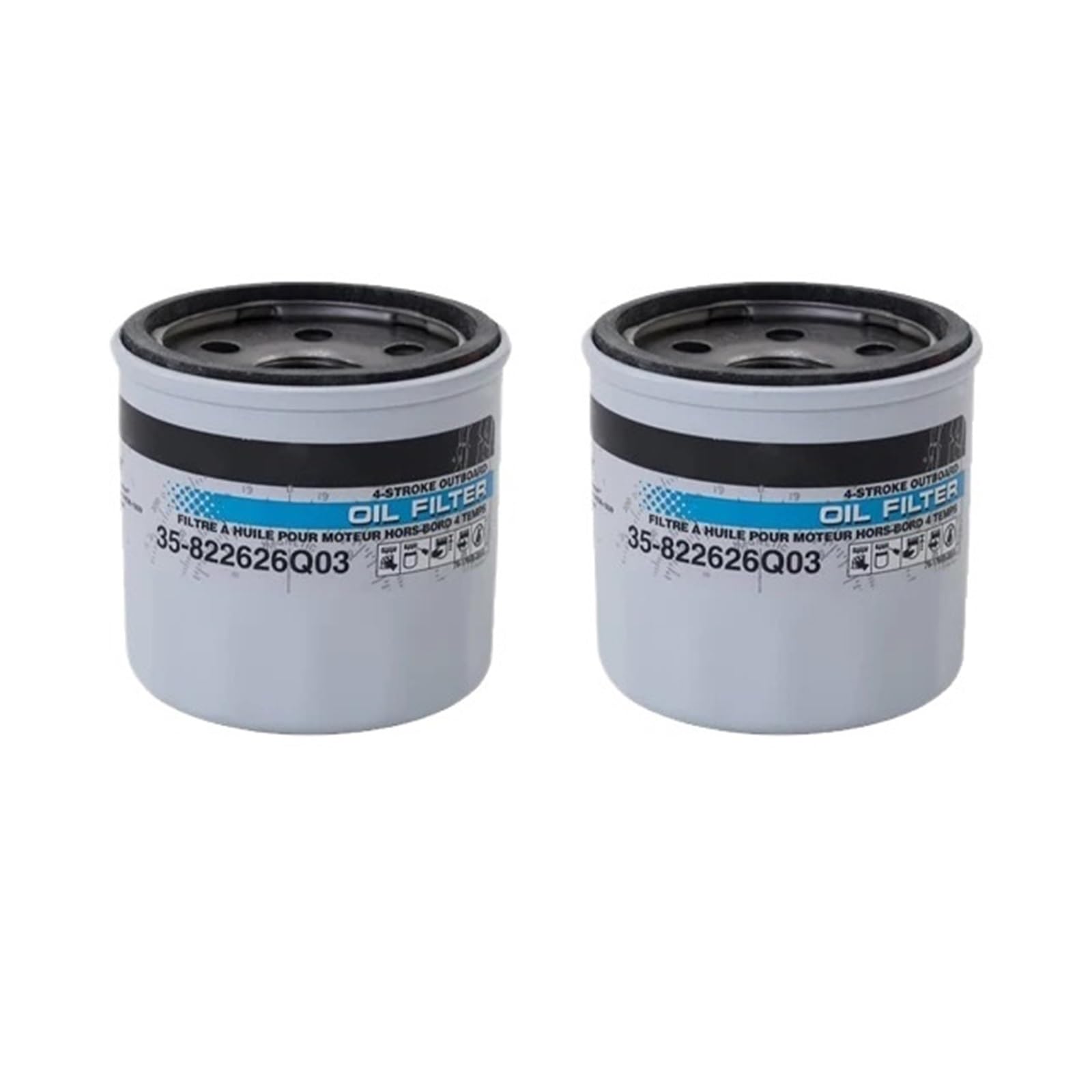Filtros de aceite 35-822626Q03 822626Q03 Filtro de aceite para motores fueraborda para Mercury y Mariner 4 tiempos 8 a 30 HP(2pcs)