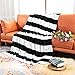 NTBAY Flannel Throw Blanket, Super Soft with Black and White Stripe (51