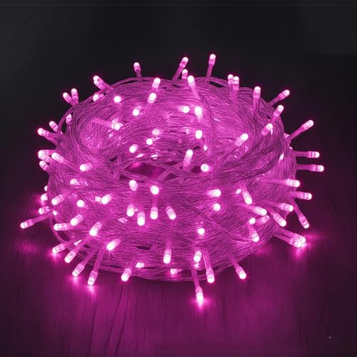 Image of 40 Meter 140 LED String Lights for Home Decoration| Waterproof Decorative Fairy Lights for Indoor Outdoor Use|Pixel Light for Balcony, Garden, Diwali, Wedding & Festival Lighting (Pink)