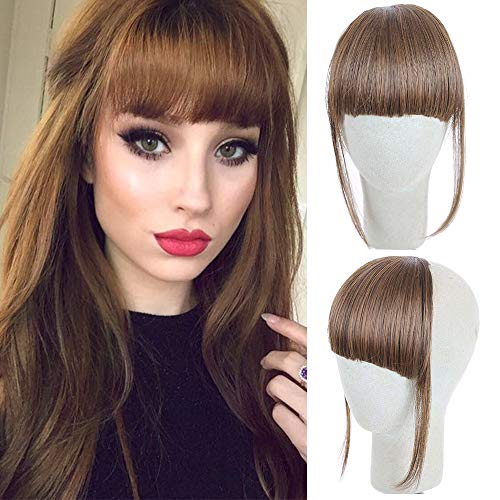 AISI QUEENS Synthetic Clip in Bangs Extensions 1 Piece 2 Clips Synthetic Hair Fringe with Temple for Women(2/30#)