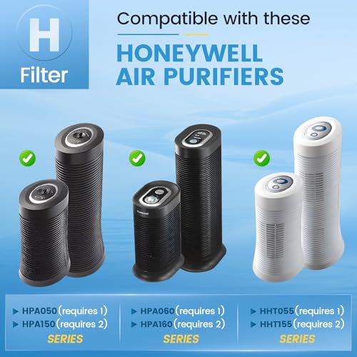 Image of HRF-H1 Filter Compatible with Honeywell H Filter, 2 HEPA+4 Carbon Filters H Compatible with Honeywell HRF-H1 HRF-H2 Fits Model HPA050, HPA150, HPA060, HPA160, HHT055, HHT155 Series