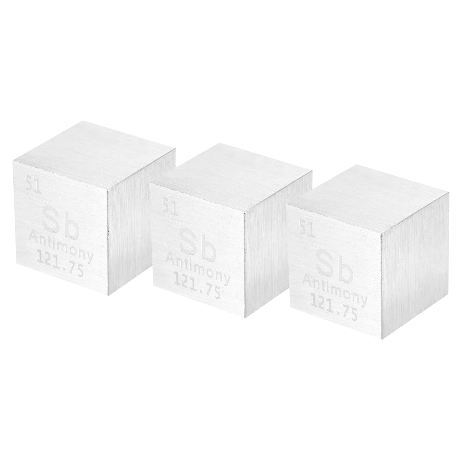 uxcell 3 Pcs Antimony, 1 Inch High Density Metal Element Metal Density for Chemical Elements Collection Science Education Experiment Application, Silver
