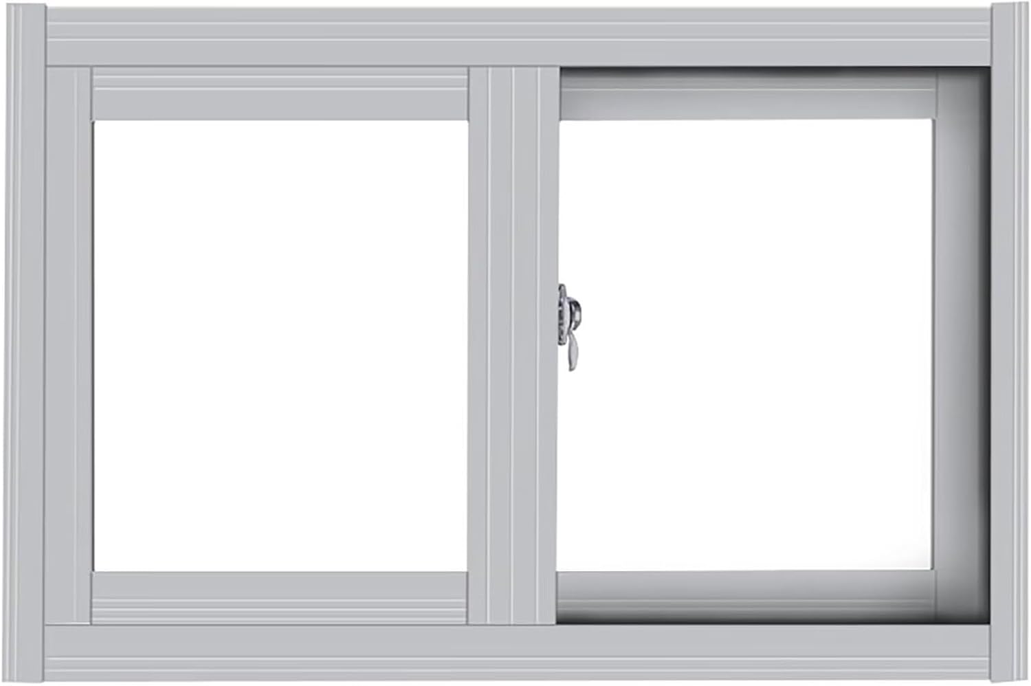 Basement Replacement Window, Flush Mount Household Bathroom Window with Lock and Screen, Aluminum Horizontal Sliding Windows, Ventilation Windows for Home, Sheds